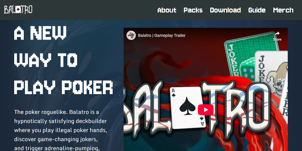 Balatro Boosters Landing Page Preview